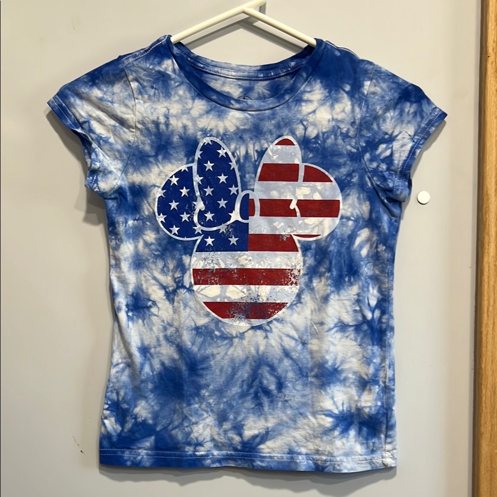 Disney Blue and Red Mickey Mouse Tie-Dye Tee